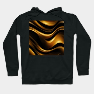 Golden Harmony: Abstract Stripes in Luxe Gold Hoodie